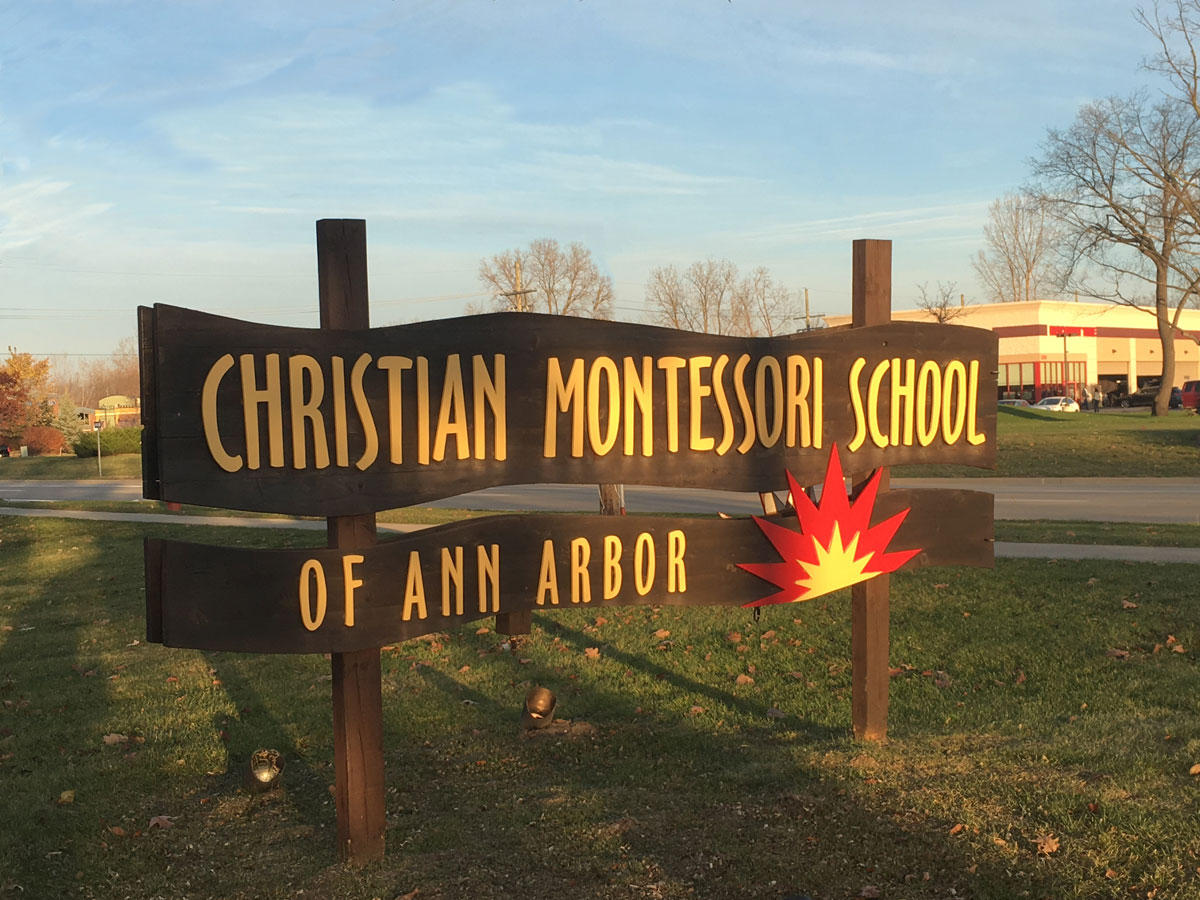 Christian Montessori School of Ann Arbor sign